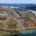 Construction on the Pacific side of the Third Set of Locks of the Panama Canal Expansion.