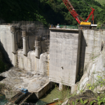 The dam includes three radical gates and two sluice gates.