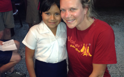 I visited Quixaya, a Mayan Guatemalan village, to volunteer at an elementary school. We gave school supplies, painted a mural (to cover mold in a classroom) and put bars on windows to shield the students from broken glass. During the morning we read, played games, taught art projects and more. I made friends with some of happiest and humble people on Earth, including Celeste (pictured). – Allison Cowan, Broomfield, Colorado, USA