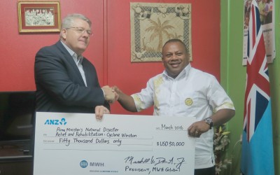 MWH President Presents $50,000 (USD) Donation to Fijian Disaster Relief