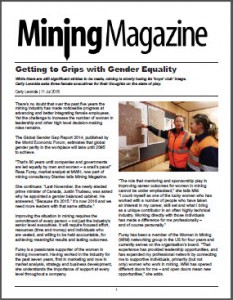 Getting to Grips with Gender Equality MWH