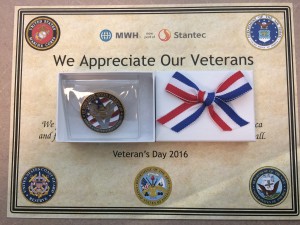 MWH Veterans Day Coin and Certificate